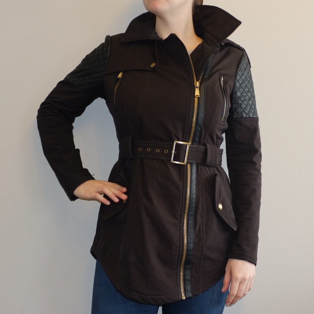 Black Trench Rain Coat